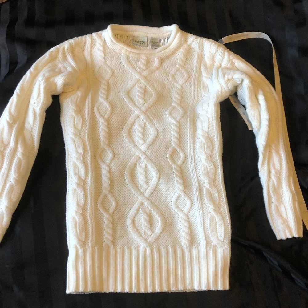 Vintage Chunky Knit, Gorgeous Warm Mock Neck Cream Sweater- Temporarily Altered